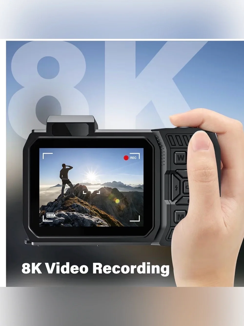 8K WiFi Waterproof Action Camera Underwater Camera Rugged WiFi 33FT